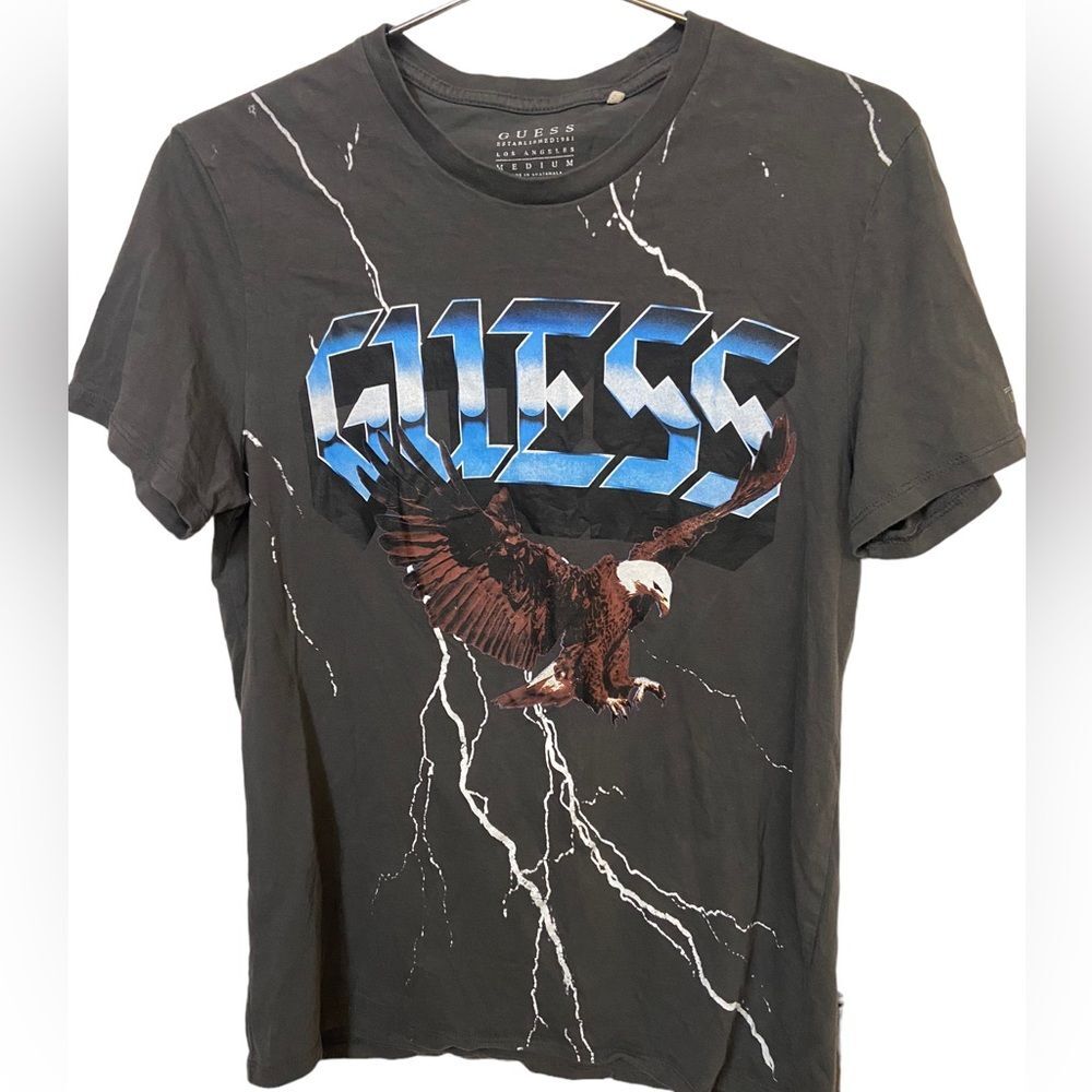 Retro GUESS 80s Vibe Lightning Eagle ASAP ROCKY Gray High End Men’s M T-Shirt